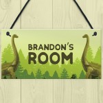 Personalised Dinosaur Bedroom Sign Novelty Gifts For Son Brother