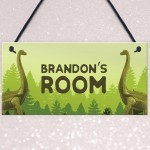 Personalised Dinosaur Bedroom Sign Novelty Gifts For Son Brother