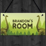 Personalised Dinosaur Bedroom Sign Novelty Gifts For Son Brother