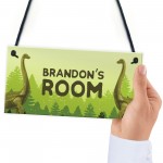 Personalised Dinosaur Bedroom Sign Novelty Gifts For Son Brother