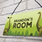 Personalised Dinosaur Bedroom Sign Novelty Gifts For Son Brother