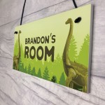 Personalised Dinosaur Bedroom Sign Novelty Gifts For Son Brother