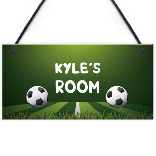 Personalised Football Boys Bedroom Sign Gift For Son Brother