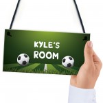 Personalised Football Boys Bedroom Sign Gift For Son Brother