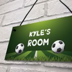 Personalised Football Boys Bedroom Sign Gift For Son Brother