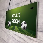 Personalised Football Boys Bedroom Sign Gift For Son Brother