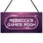 Pink Neon Effect Gaming Sign For Girl Daughter PERSONALISED