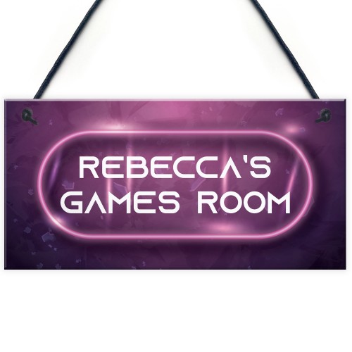 Pink Neon Effect Gaming Sign For Girl Daughter PERSONALISED