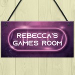 Pink Neon Effect Gaming Sign For Girl Daughter PERSONALISED