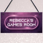 Pink Neon Effect Gaming Sign For Girl Daughter PERSONALISED