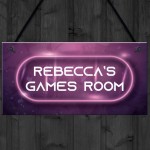 Pink Neon Effect Gaming Sign For Girl Daughter PERSONALISED