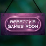 Pink Neon Effect Gaming Sign For Girl Daughter PERSONALISED