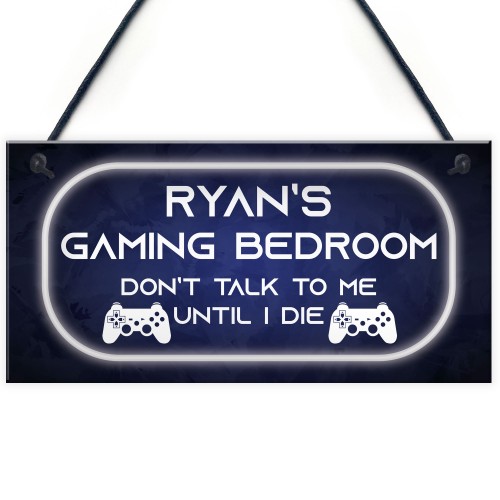 PERSONALISED Neon Effect Gaming Bedroom Sign PS4 Lover Gift