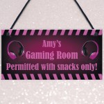 Girls Gaming Room Sign PERSONALISED Gamer Gift For Girl