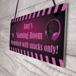 Girls Gaming Room Sign PERSONALISED Gamer Gift For Girl