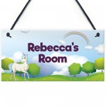 PERSONALISED Unicorn Bedroom Sign Girl Bedroom Nursery Decor