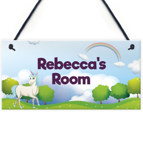 PERSONALISED Unicorn Bedroom Sign Girl Bedroom Nursery Decor