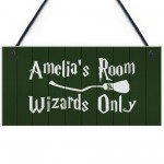 Personalised Wizard Magic Theme Bedroom Door Sign Novelty Gift