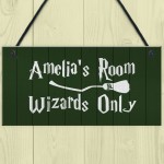 Personalised Wizard Magic Theme Bedroom Door Sign Novelty Gift