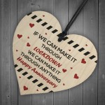 Anniversary Wood Heart Gift Funny Post Lockdown Gift For Him