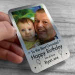 Happy Birthday Grandad PERSONALISED Photo Wallet Card Insert