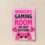 PINK Gaming Room Sign PERSONALISED Girls Bedroom Sign Gift