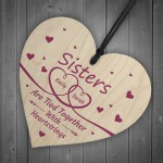 Personalised Sister Gifts Wooden Heart Keepsake Birthday Gifts