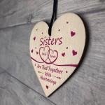 Personalised Sister Gifts Wooden Heart Keepsake Birthday Gifts