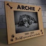 Personalised Pet Wooden Photo Frame Gift Dog Puppy Memorial