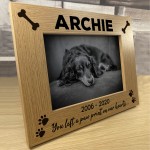 Personalised Pet Wooden Photo Frame Gift Dog Puppy Memorial