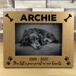 Personalised Pet Wooden Photo Frame Gift Dog Puppy Memorial