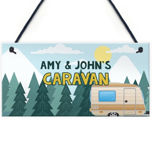 PERSONALISED Caravan Sign For Birthday Christmas Family Plaque