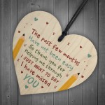 Thank You Teacher Back To School Gift Wooden Heart Sign Gifts