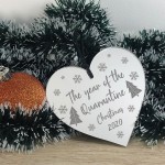 Quaratine 2020 Memory Christmas Tree Bauble Engraved Heart