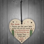 PERSONALISED Thankyou Teacher Gift Wood Heart Nursery School