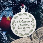 Our 2nd Christmas Together PERSONALISED Tree Decoration