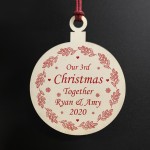 Our 3rd Christmas Together PERSONALISED Tree Decoration