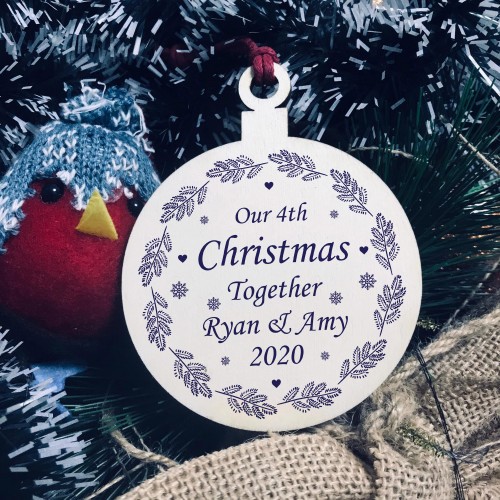 Our 4th Christmas Together PERSONALISED Tree Decoration