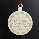 Our 5th Christmas Together PERSONALISED Tree Decoration