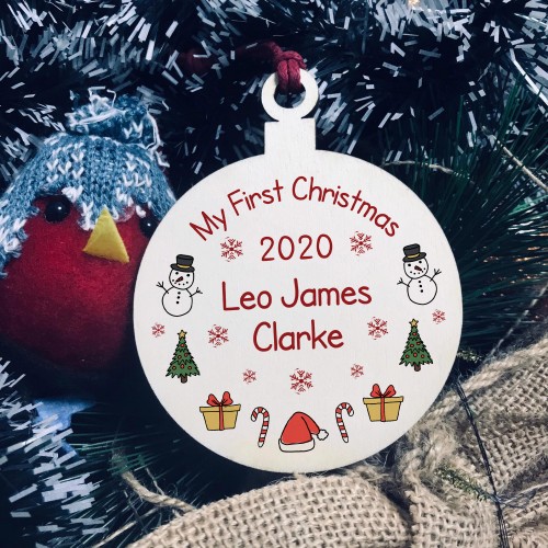 My First Christmas Bauble PERSONALISED New Baby Gift 1st Xmas