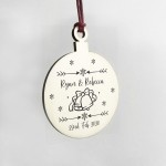 Personalised Wood Tree Bauble Christmas Decoration Gift For Him