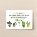 Personalised Teacher Print Thank You For Helping Me Grow Print