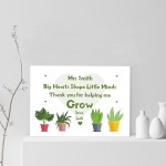 Personalised Teacher Print Thank You For Helping Me Grow Print