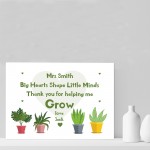 Personalised Teacher Print Thank You For Helping Me Grow Print