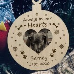 Always In Our Hearts PERSONALISED Pet Memorial Hanging Bauble