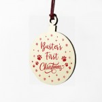 PERSONALISED First Christmas Wood Bauble New Baby Gift