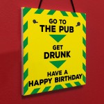 Novelty Lockdown Happy Birthday Home Bar Gift Sign