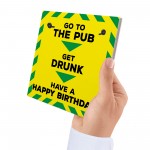 Novelty Lockdown Happy Birthday Home Bar Gift Sign