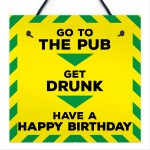 Novelty Lockdown Happy Birthday Home Bar Gift Sign