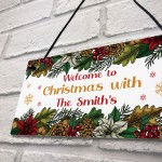 Welcome To Christmas With Sign PERSONALISED Christmas Decor